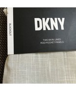 DKNY Classic Linen Lined Natural Beige Two Lined Rod Pocket Panels 84 in... - $95.39 CAD