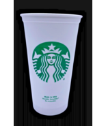 Starbucks White Plastic Reusable Hot Cup Grande 16 oz USA Made NO LID 2014 - $20.38 CAD