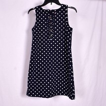 Juicy Couture Girl&#39;s Navy Polkadot Dress Size XL Pit to Pit About 15 Inc... - $16.39