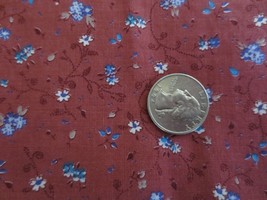 3936. Kessler Rust Shade Floral Craft &amp; Quilting Cotton FABRIC-42&quot; X 2-1/8 Yds. - £6.27 GBP