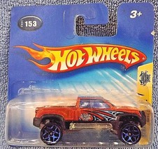 2004 Hot Wheels #153 Scrapheads 1/5  MEGA-DUTY Orange w/Blue 5Y Spoke Short Card - $8.00