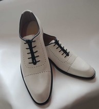 Handmade Men white Party Shoes, Men white leather formal shoes, Men dress shoes - £124.59 GBP