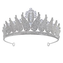 GETNOIVAS Silver Color Headband Handmade Crystals Rhinestones Zircon Tiaras Brid - £22.33 GBP