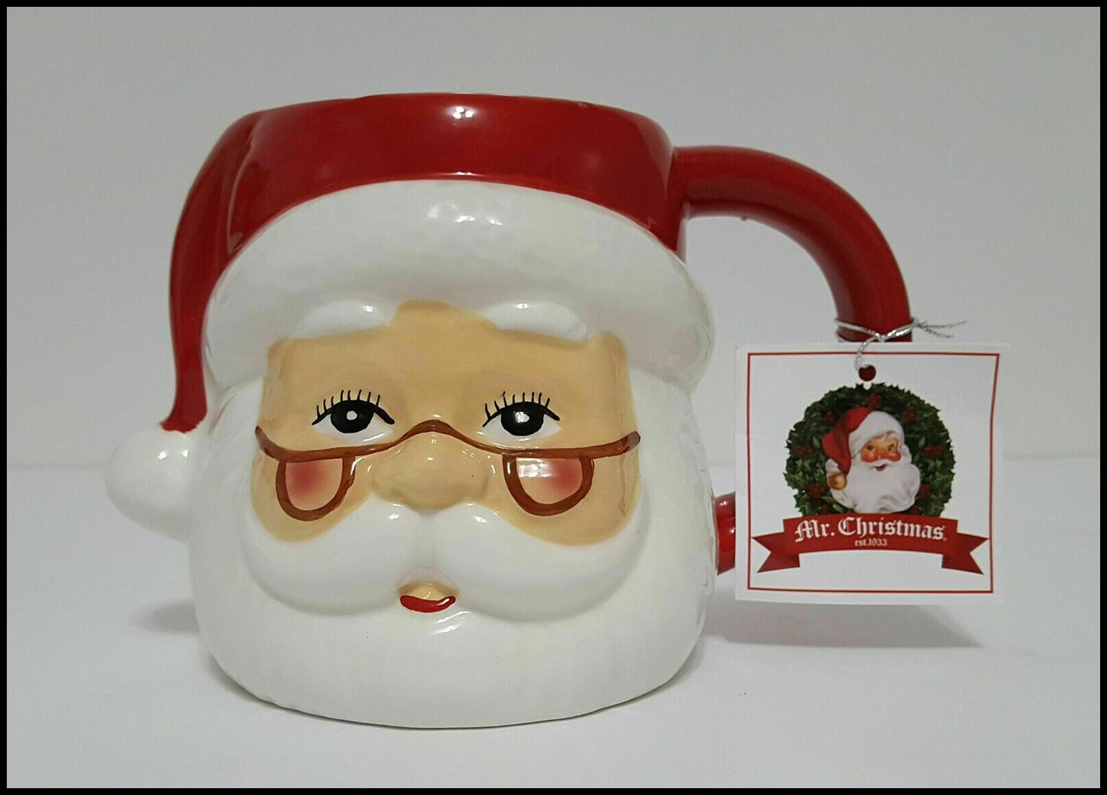 Primary image for NEW RARE Mr. Christmas Santa Claus Figural Mug 16 OZ Ceramic