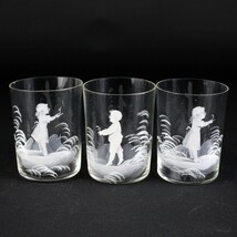 Antique Mary Gregory Pitcher and Tumblers 4pc Set, 19th Century Glass, Blown 10&quot; - £58.84 GBP