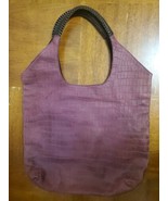 Nada Sawaya Purple Eggplant Sofia Python Large Shoulder Suede Lined Bag - €313,39 EUR
