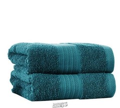 Pure Cotton 2-Pack Bath Sheets Teal Green - £22.77 GBP