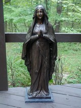 32&quot; Bronze Virgin Mary Statue | Indoor Outdoor | Vintage Christian Catholic Scul - $1,188.00