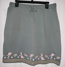 Nwt Womens $79 J.Jill Watercress Green Pull On Knit Skirt W/ Pockets Size M - £29.42 GBP