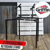 Double Piano Keyboard &amp; Laptop Stand by GRIFFIN - 2 Tier/Dual Portable Studio Mi - £67.39 GBP+