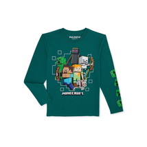 Minecraft Boys Long Sleeve Graphic T-Shirt, Size XXL (18) Color Green - $15.83