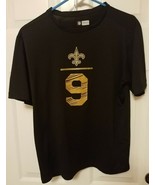 VTG NFL Team Apparel # 9 Drew Brees Saints Short Sleeve Black T-Shirt Me... - £11.50 GBP