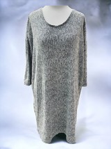 J Jill Pure Jill Gray Black Linen Blend Tshirt Dress Oversized Top Small Tall - £29.98 GBP