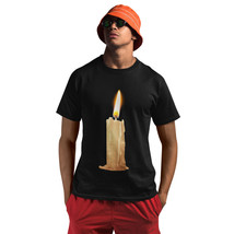 Realistic Candle with Light Crew Neck Short Sleeve T-Shirts Graphic Tees,S-4XL - £11.70 GBP