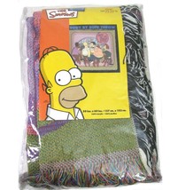 NEW the Simpsons Woven Tapestry Fringe Throw Blanket Body By Duff Beer Bar Vtg - £62.02 GBP