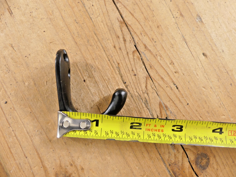 3 BLACK COAT HOOKS IRON CUP DOG LEASH HAT HOOK RESTORATION SMALL KITCHEN BATH Item image 8