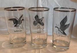 3 Federal Glass Sportsman Pattern Canada Goose Grouse Canvasback Glass T... - $21.99
