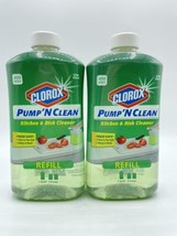 2 Clorox Pump &#39;N Clean Refill Kitchen Dish Cleaner Crisp Citrus 24 oz Ra... - £44.67 GBP