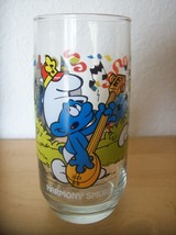 1983 Smurfs “Harmony Smurf” Tall Collectible Glass  - £11.01 GBP