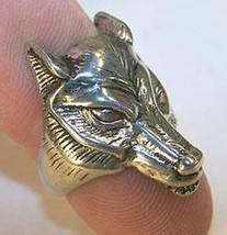 DELUXE WOLF HEAD SILVER BIKER RING BR225 mens RINGS jewelry NEW WOLVES l... - $12.34