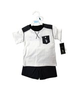 US POLO 2 PIECES BABY SET 12-24 MONTHS (12 MONTHS, WHITE/NAVY) - £11.67 GBP