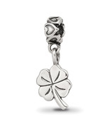 Kids Collection Silver 4-Leaf Clover Dangle Reflections Bead QRS1240 - €24,74 EUR