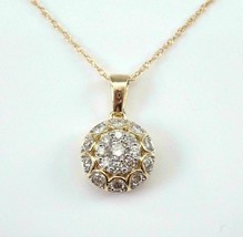 2.40Ct Round VVS1/D Diamond Halo Pendant 14k Rose Gold Finish 18&#39;&#39; Free Chain - £74.52 GBP