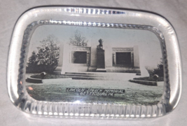 Antique Glass Advertising Paperweight Lincoln Speech Memorial Gettysburg PA - £33.07 GBP