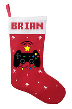 Gamer Christmas Stocking, Gamer Stocking, Custom Gamer Stocking, Gamer Gift - $38.00