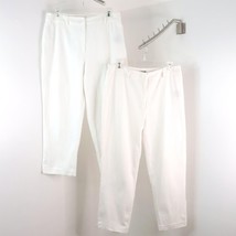 2pc East 5th Women&#39;s 10 White Textured Cotton Straight Leg Cropped Capri... - £13.62 GBP