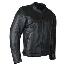Motorcycle Jacket Top Grain Leather Apparel Scooter Jacket w/Zippered Vents - $149.99+