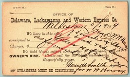 1875 Liberty Postal Card DL&amp;W Express Railroad Hold Receipt G1 - $15.79