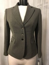 Tahari Nicholson Women&#39;s Blazer Gray Lined 3 Button Blazer Size 4P NWT $280 - £77.29 GBP