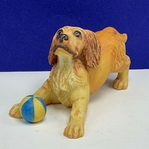 Franklin Mint Puppy Dog Figurine Sculpture Vintage 1987 Cocker Spaniel Ball Mcm - £23.26 GBP