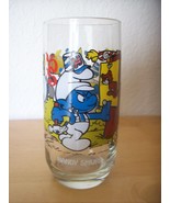 1983 Smurfs “Handy Smurf” Tall Collectible Glass  - £11.00 GBP