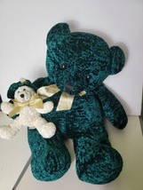 Plush Teddy Large Bear Turquoise Mother Child Baby Stuffed Animal Toy Jumbo - $39.05