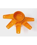 Tupperware Orange Nesting Measuring Cup Set of 5 VTG 1, 3/4, 2/3, 1/2, 1... - $14.08