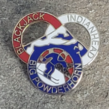 Big Powderhorn Indianhead Blackjack Rings Resort Souvenir Ski Lapel Pin Michigan - £15.97 GBP