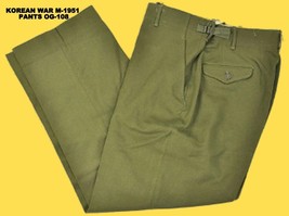 PRE-OWNED Vintage Kor EAN War Field Wool M-1951 OG-108 Trousers Pants All Sizes - £26.90 GBP