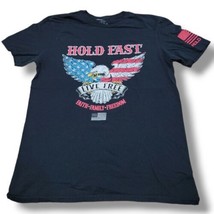 Hold Fast Shirt Size Medium American Flag Bald Eagle &quot;Live Free&quot; Graphic Tee EUC - £24.40 GBP