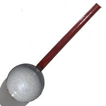Enamel Ware Metal Serving Ladle Camping Outdoor Vintage Brown and Gray S... - $12.59