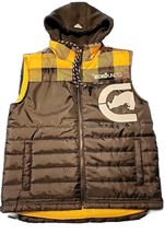 Ecko Unltd. ~ Size SMALL ~ Yellow &amp; Black ~ Hooded ~ 3 Pocket ~ Sleeveless Vest - £23.91 GBP