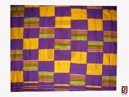 Kente Handwoven Cloth Asante Ghana African Art Woven Wax Fabric Textile 6 yards - £139.88 GBP