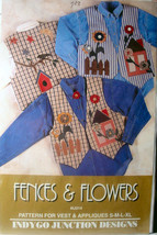 Pattern 314 Vest &amp; Appliques &quot;Fences &amp; Flowers&quot; - £4.46 GBP