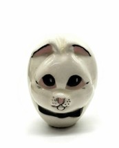1977 Ceramic Bunny Rabbit Head Easter Egg With Bow Tie - $12.73