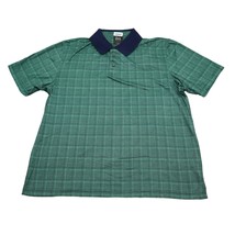 Jos A Bank Shirt Mens Large L Green Blue Polo Golf Cotton Performance Traveler - £14.76 GBP