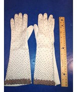 Vintage 50s 1950&#39;s white mid-length gloves studded Fashion - $47.39 CAD