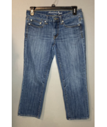 American Eagle Womens Denim Jeans 6 Regular Blue  Cropped Boy Fit - £10.28 GBP