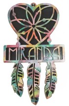 Dream catcher &amp; heart personalized name wall hanging - Custom laser cut sign - £27.94 GBP