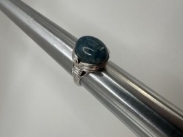 Vintage Sterling Silver Blue Stone 16mm Ring Size 9 - $34.65